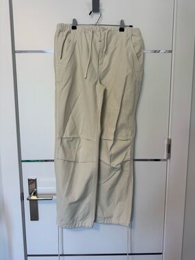 Men's Drawstring Cargo Pants in Cream